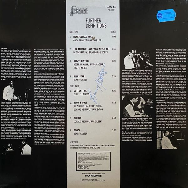Benny Carter And His Orchestra – Further Definitions - Image 2